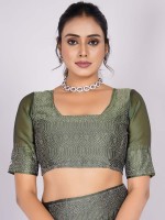 Dusty Green Rangoli Silk Saree